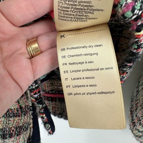 Scotch & Soda Basic Jacket Womens XS Multi Striped Luxury Tweed‎ Travel Workwear - Picture 10 of 10